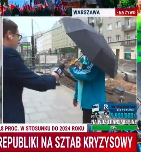 Incydent w programie na żywo TV Republika