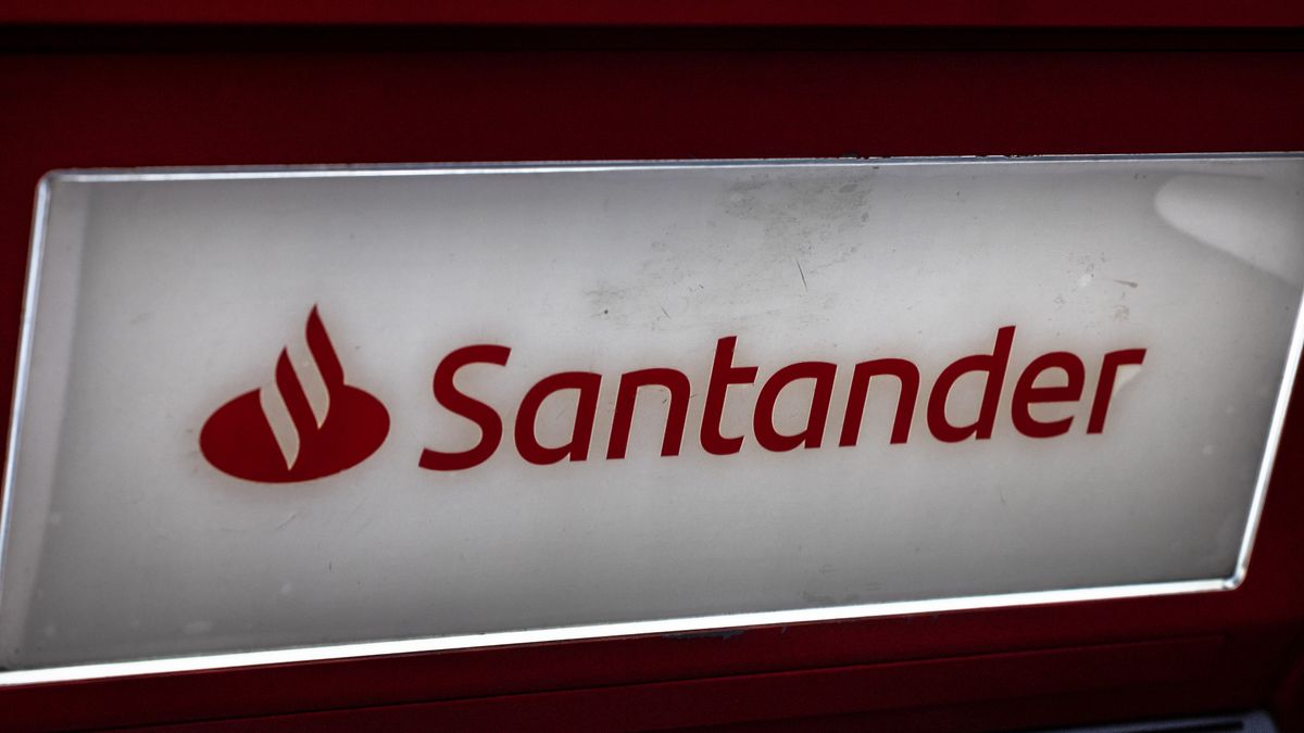 An logo on an automated teller machine (ATM), operated by Banco Santander SA, in Barcelona, Spain, on Saturday, Oct. 26, 2024. Santander is expected to report results on Oct. 29. Photographer: Angel Garcia/Bloomberg via Getty Images