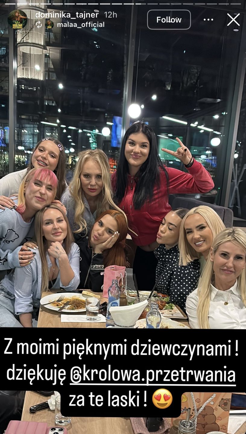 Uczestniczki "Królowej Przetrwania" na kolacji