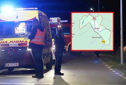 Lesko. Autokar wpadł w poślizg i zawisł nad rowem