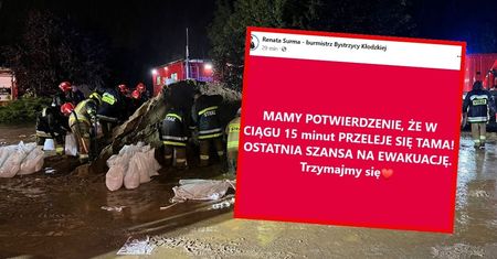 Dramatyczna wpis burmistrz Bystrzycy. "W 15 minut przeleje się tama"