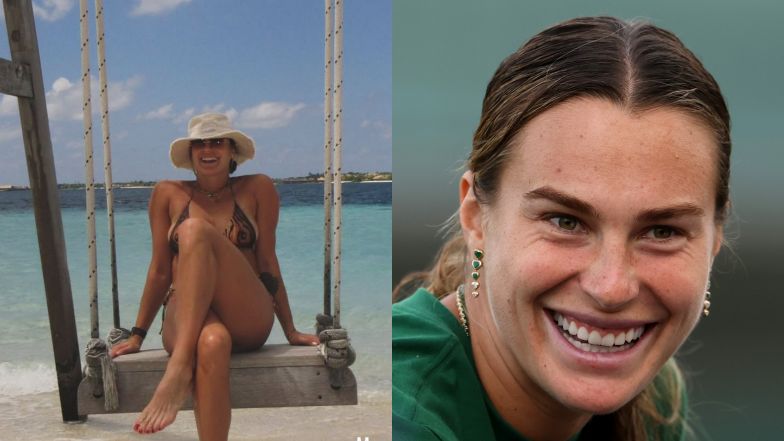 Aryna Sabalenka pozdrawia z plaży