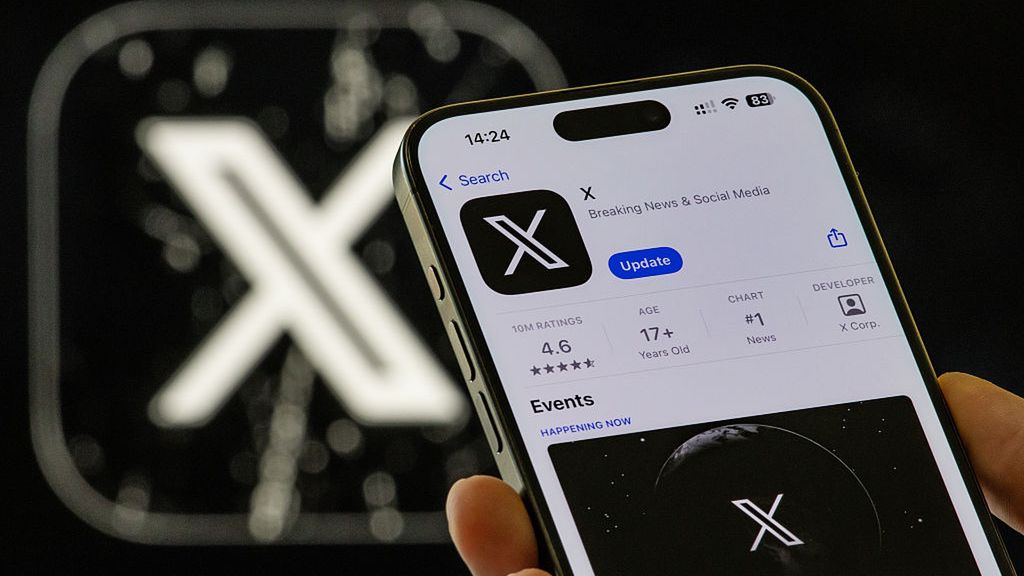 X Updates App Icon
CHONGQING, CHINA - AUGUST 20: In this photo illustration, a smartphone shows the updated app icon for X, with a black background, while the previous version of the X logo is seen in the background, on August 20, 2025 in Chongqing, China. (Photo illustration by Cheng Xin/Getty Images)
Cheng Xin
old logo, x, corporate strategy, app update, tech industry, technology company, china, business news, branding, brand transformation, smartphone, apple app store, rebrand, user interface, x corp, new design, technology news, social networking, social media platform, online media, minimalism, digital economy, app icon