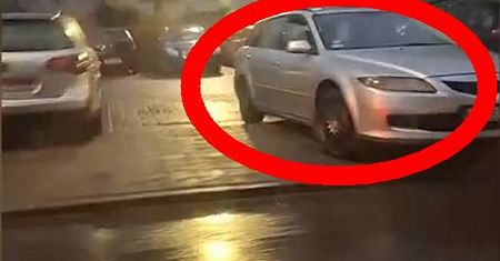 Wjechał w niego celowo. "Drogowy bandyta" nagrany w Darłowie