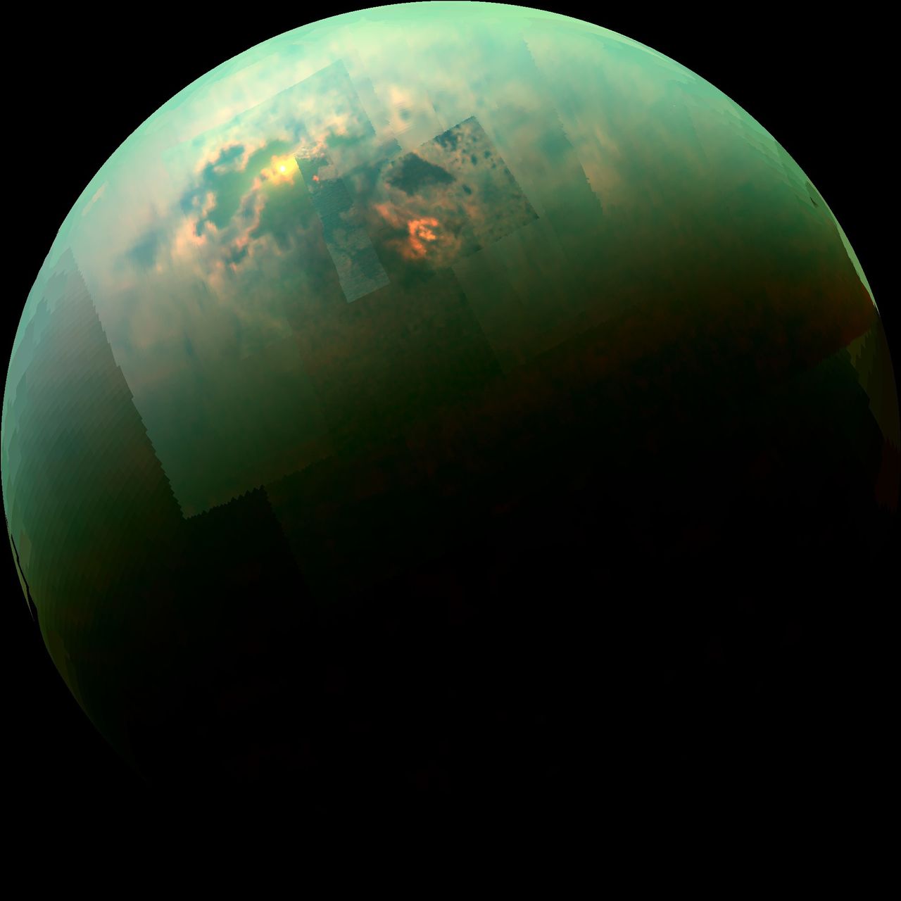 Jeziora na powierzchni Tytana odbijają promienie słoneczne