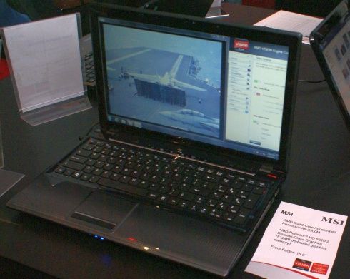 AMD Llano MSI notebook