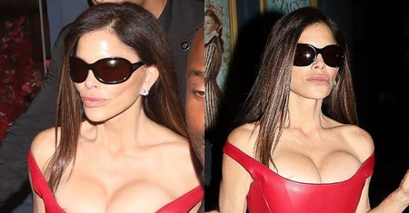 Ściśnięty biust Lauren Sanchez na Fashion Weeku w Paryżu. Jeff Bezos pęka z dumy?