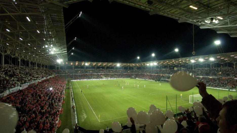 Stadion Korony Kielce podczas meczu