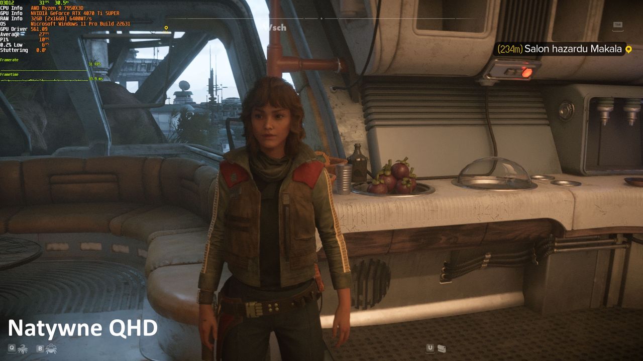 Star Wars Outlaws (PC) -  porównanie ustawień upscalingu - Natywne QHD