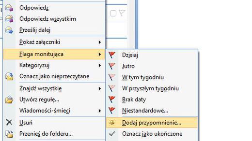 Outlook 2007 - przypomnienie o odpowiedzi 1