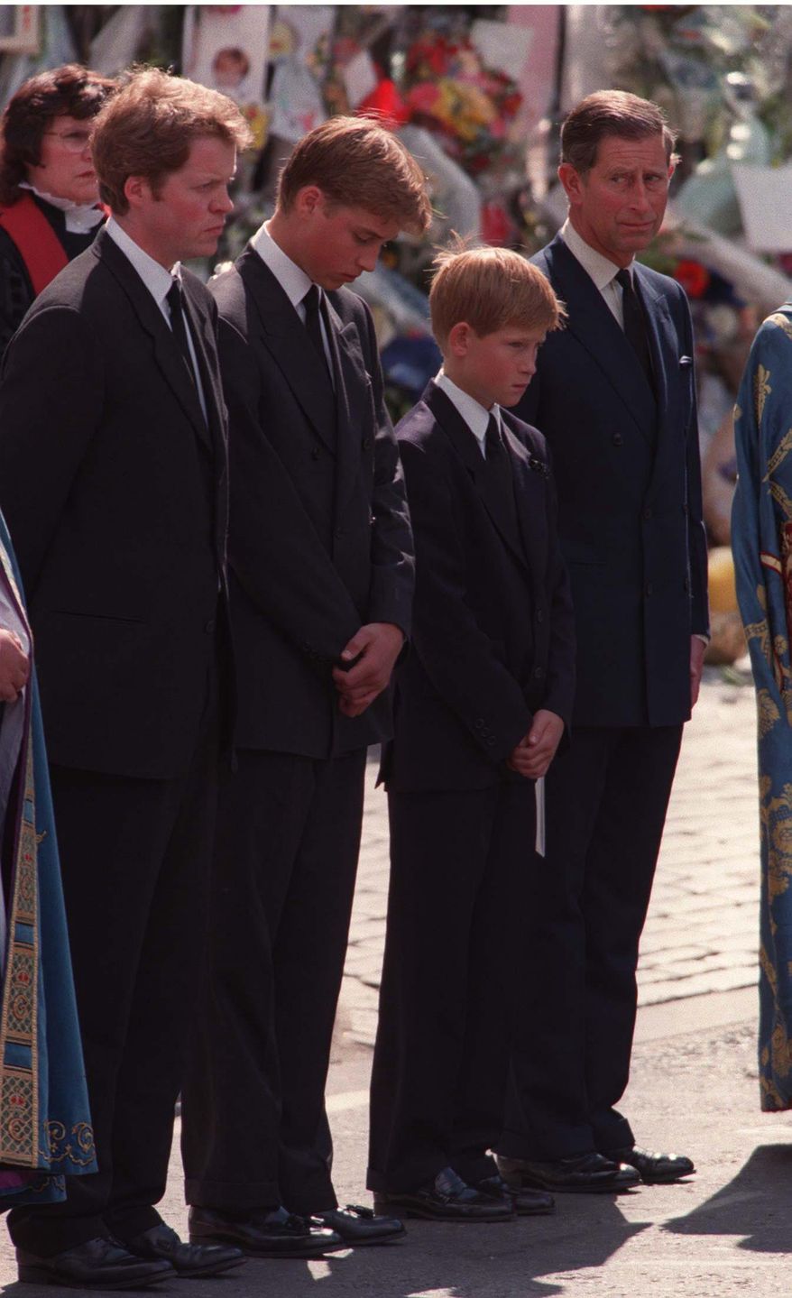 Książę William podczas pogrzebu księżnej Diany