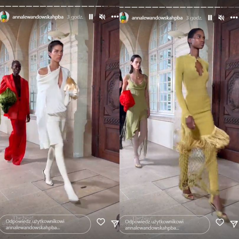 Anna Lewandowska na pokazie Victorii Beckham