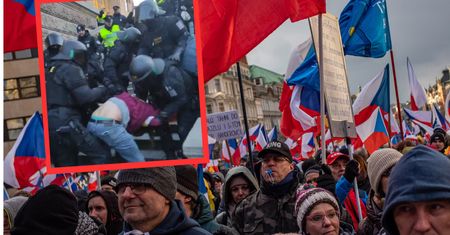 Zdumiewające obrazki z Pragi. Tysiące osób i symbole Grupy Wagnera