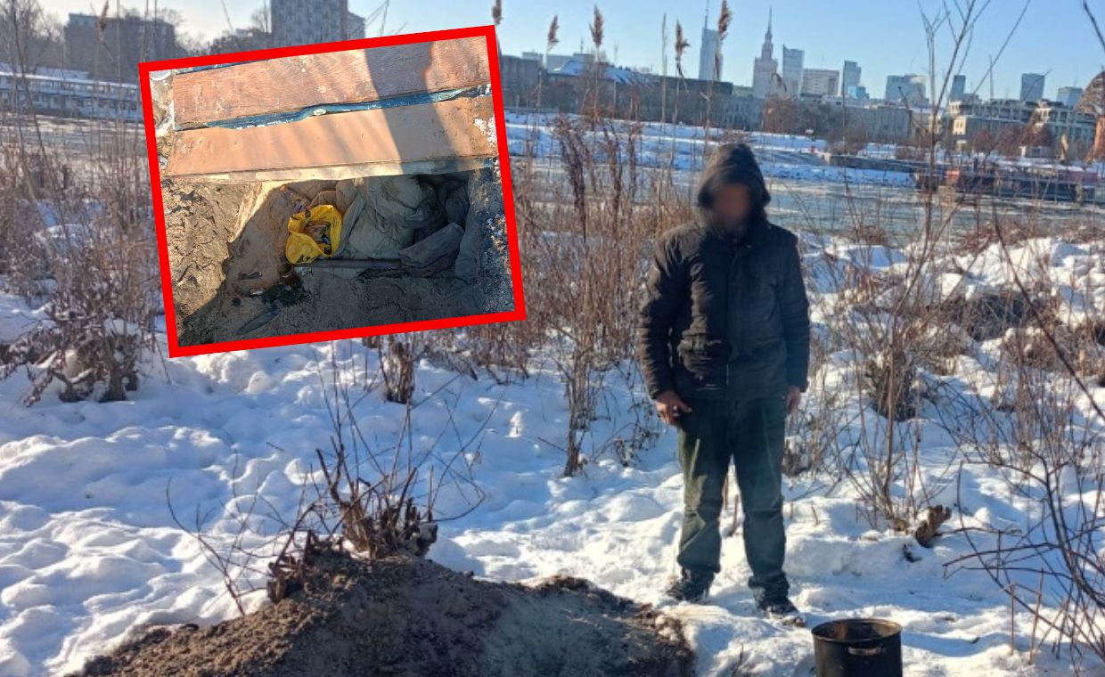 wiadomości,aktualności,WP Wiadomości Bezdomny wykopał w ziemi dół. 