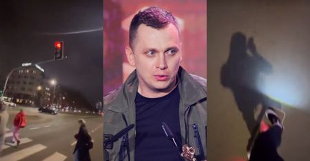 Wojciech Bojanowski przejechał NA CZERWONYM ŚWIETLE na pasach wśród pieszych. Wszystko nagrywał telefonem (FOTO)