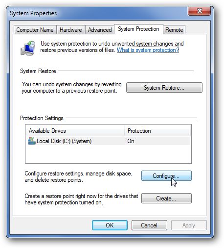 Windows 7 - Zmniejszamy ilość miejsca przeznaczonego na przywracanie systemu 4
