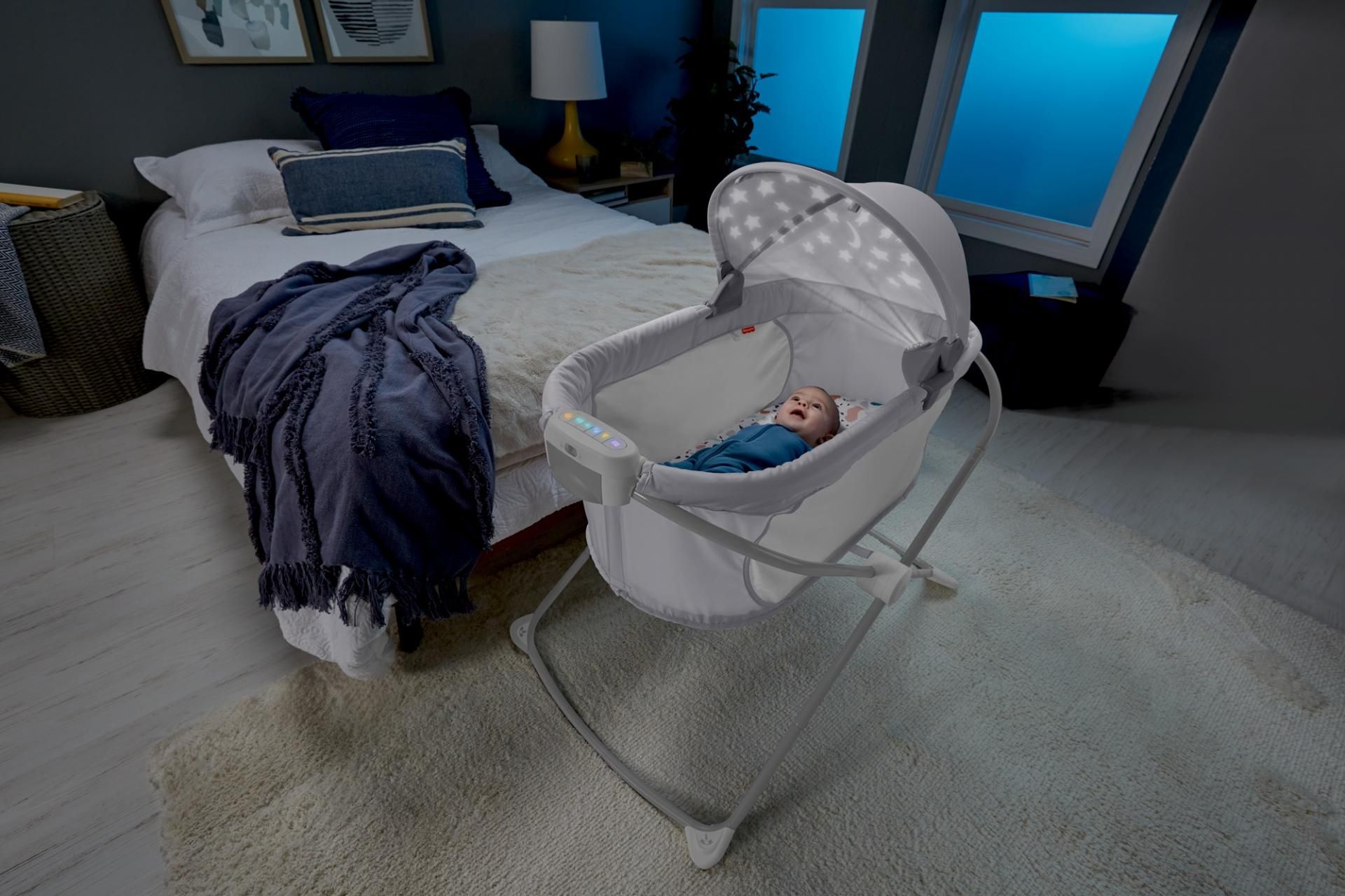 Składane łożeczko Deluxe z daszkiem