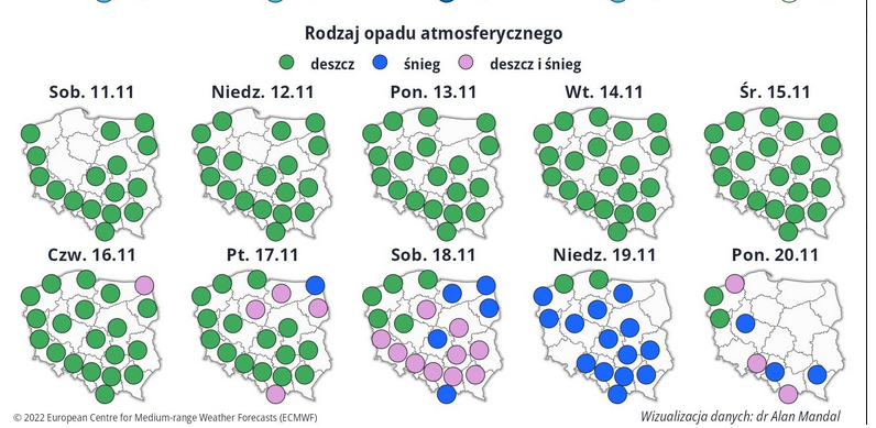 Opady śniegu już w listopadzie