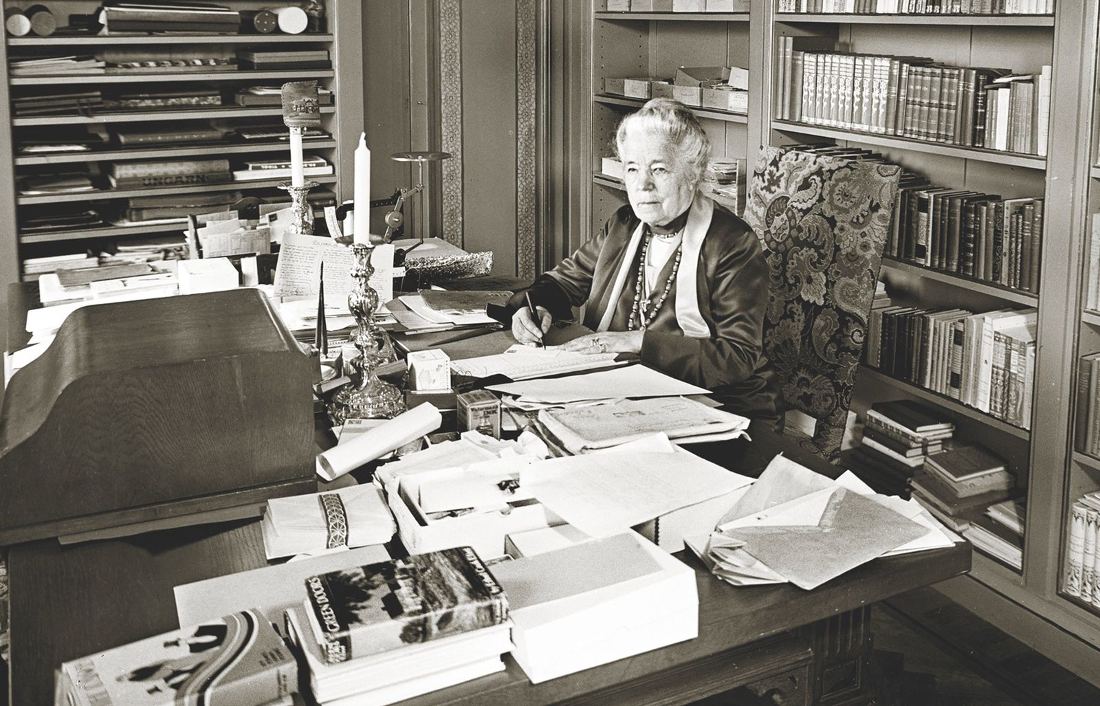 Selma Lagerlöf. Gabinet w bibliotece domowej w Mårbacce
