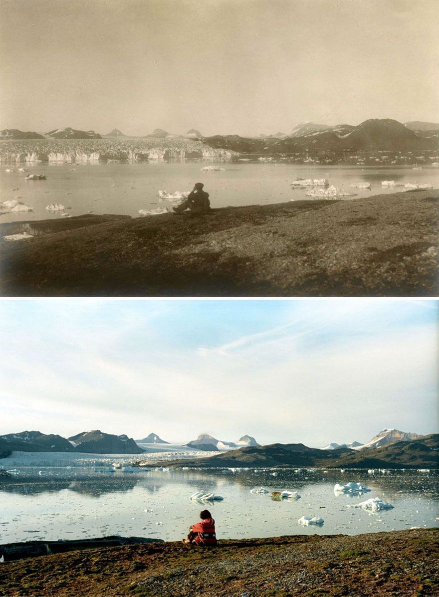 Zdjęcia norweskich lodowców zrobione z odstępem 100 lat pokazują wielkie zmiany klimatyczne 7