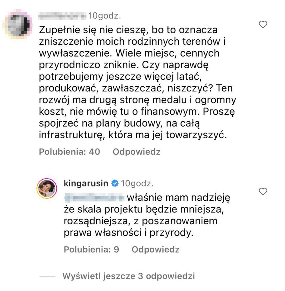 Komentarze na profilu Kingi Rusin