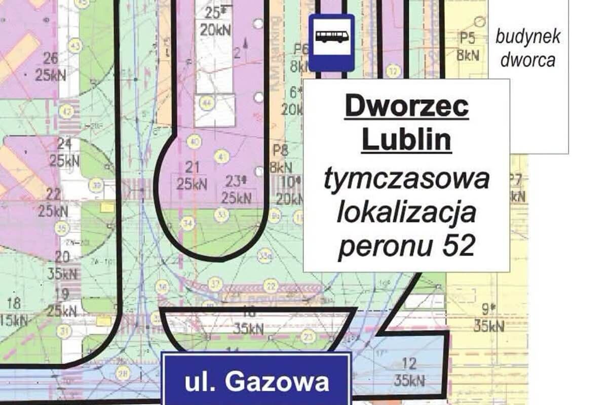Lokalizacja peronu 0 na Dworcu Lublin