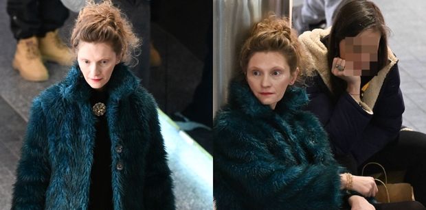 Dzień z życia dawno niewidzianej Agaty Buzek: shopping z koleżanką i paradowanie w futerku (ZDJĘCIA)