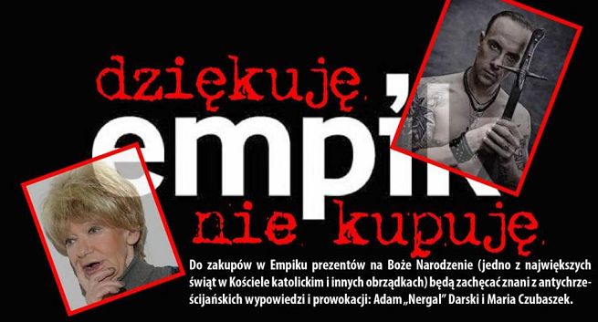 Klienci Empiku krytykują kampanię bożonarodzeniową z Nergalem i Czubaszek. „Nie ma mowy o bojkocie”