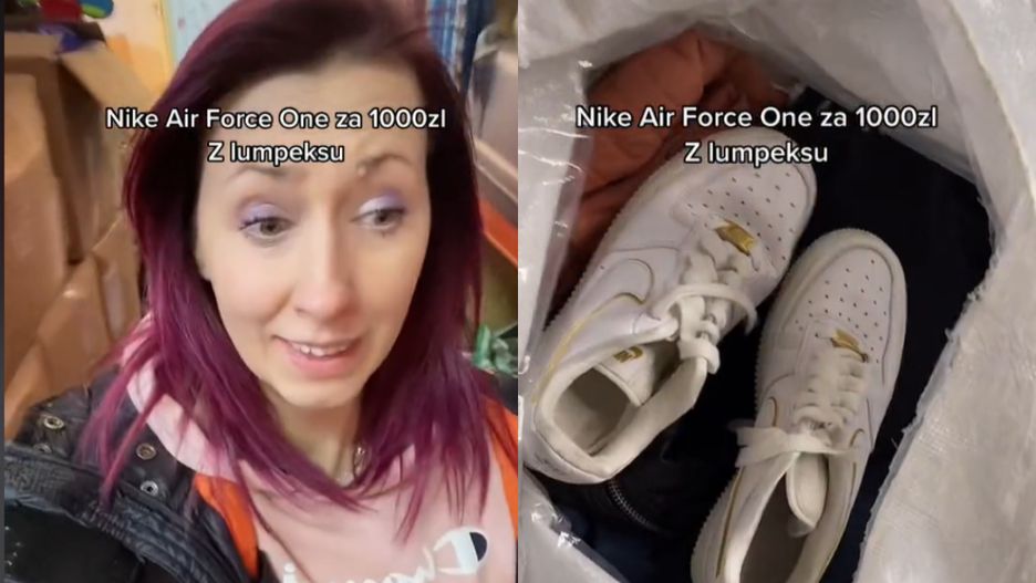 Tiktokerka odkryła cenne buty w dostawie do lumpeksu