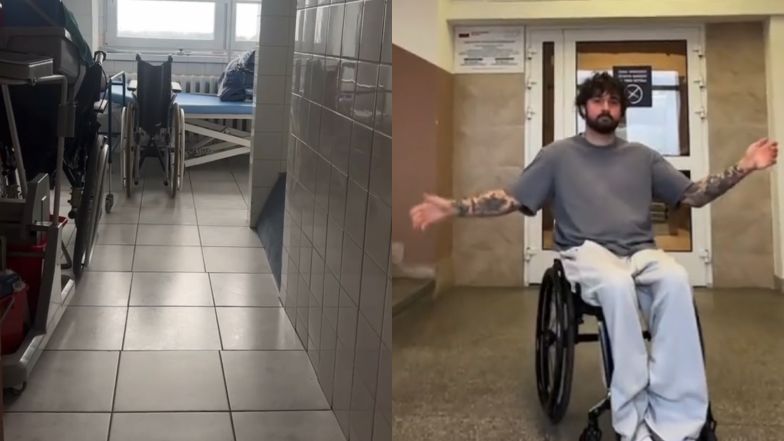 Tiktoker na wózku inwalidzkim pokazał warunki w szpitalu