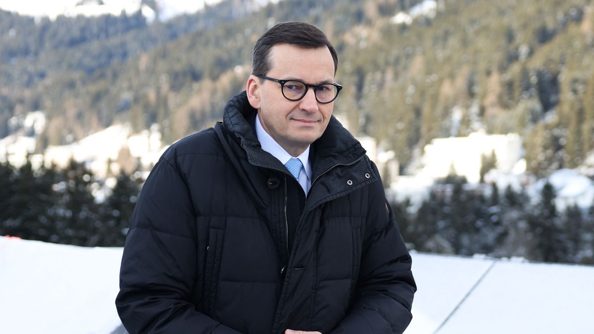 Mateusz Morawiecki, Poland's prime minister, departs following a Bloomberg Television interview on day two of the World Economic Forum (WEF) in Davos, Switzerland, on Wednesday, Jan. 18, 2023. The annual Davos gathering of political leaders, top executives and celebrities runs from January 16 to 20. Photographer: Hollie Adams/Bloomberg via Getty Images