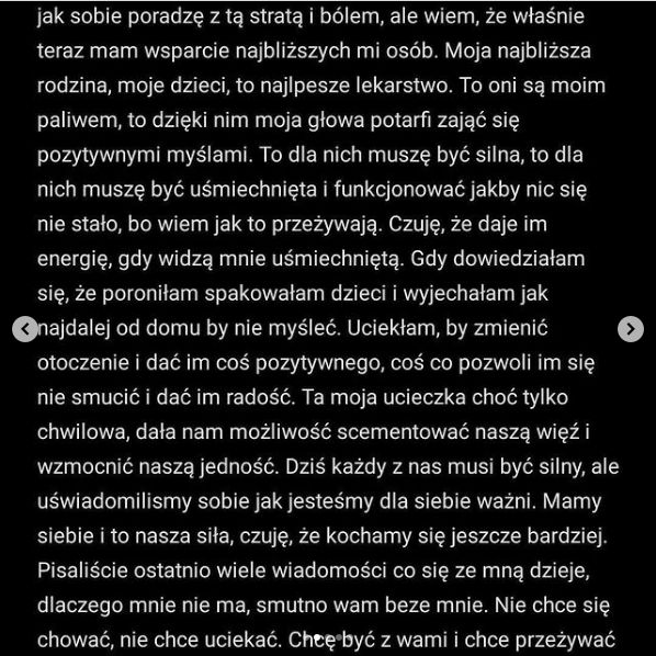 Maja Hyży dziękuje za wsparcie