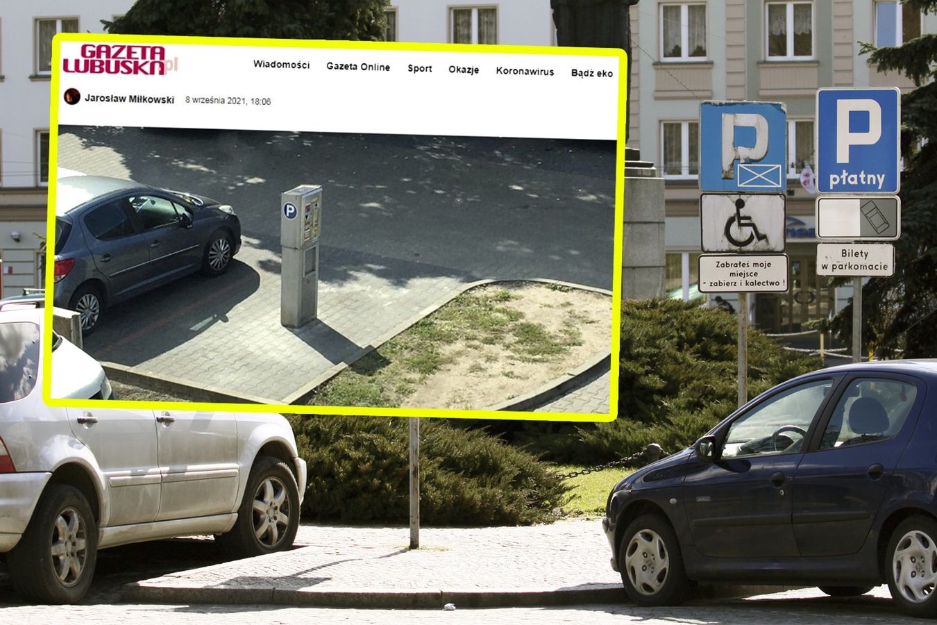 Urzędnicy zajęli się parkomatem stojącym na środku miejsca parkingowego