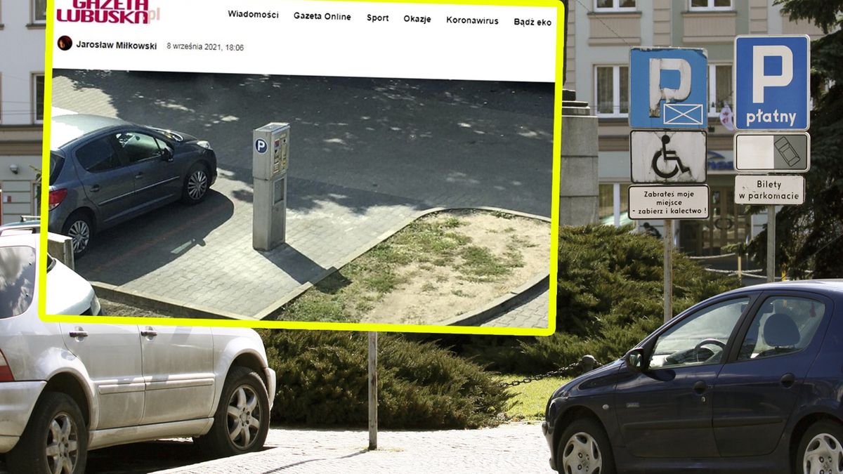 Urzędnicy zajęli się parkomatem stojącym na środku miejsca parkingowego
