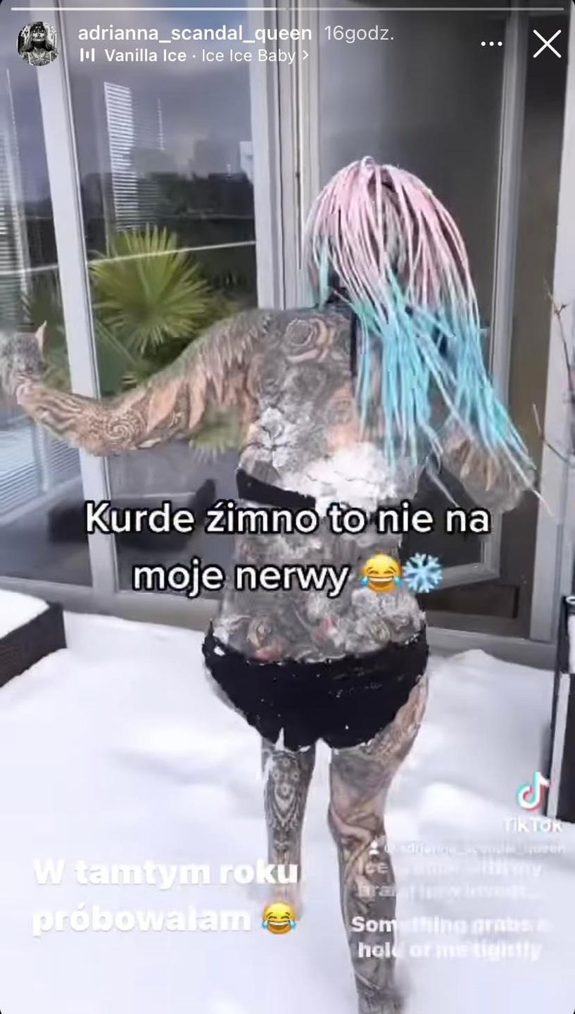 Adrianna Eisenbach z "Królowych życia" biega po śniegu w SAMYM BIKINI (ZDJĘCIA)