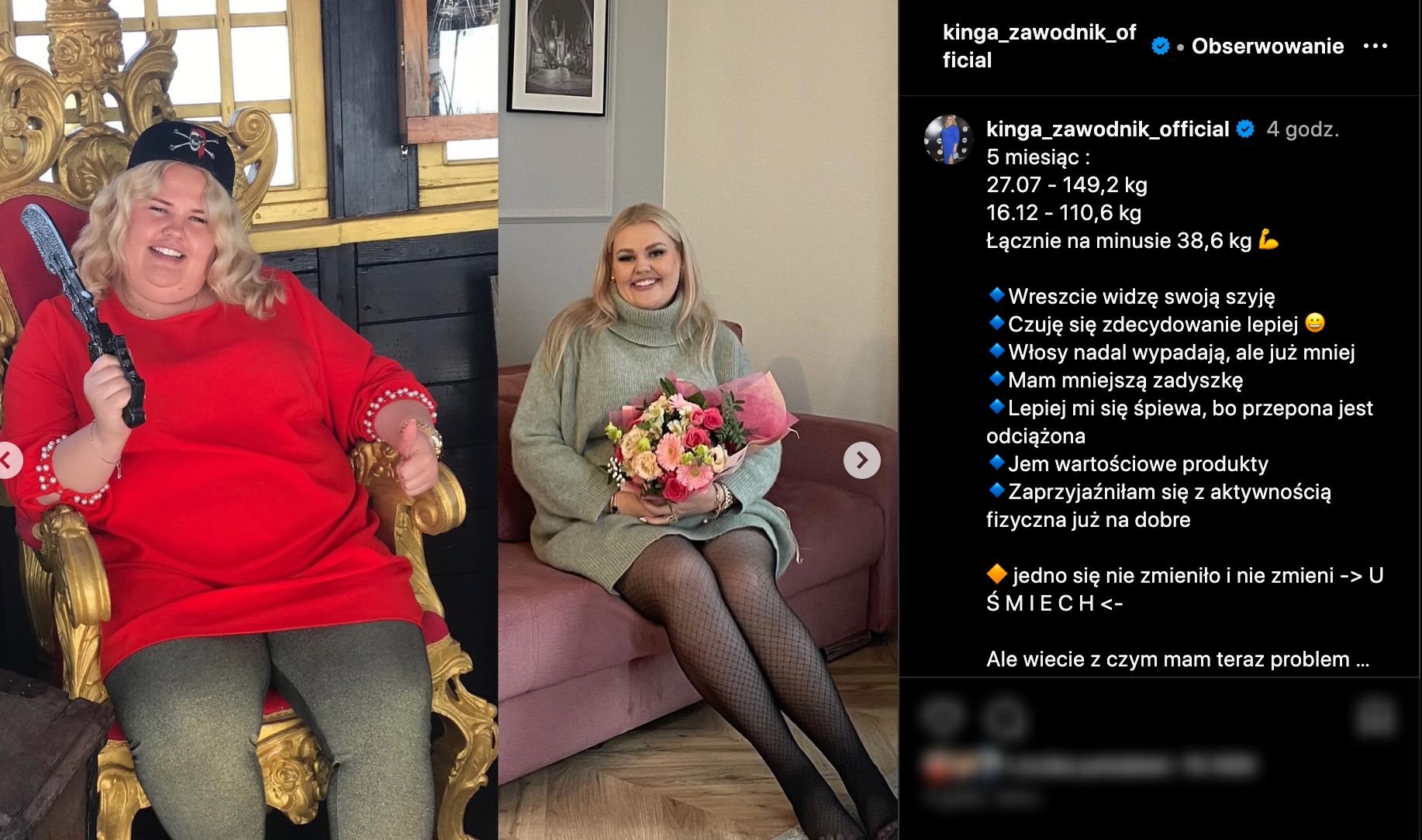 Kinga Zawodnik zdradziła, ile schudła. Liczby robią wrażenie