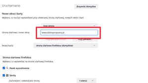 Firefox: wpisujemy naszą stronę startową
