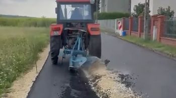 Zaorał asfalt w Gliwicach. Weterynarz przyjechał na posesję rolnika zbadać psa