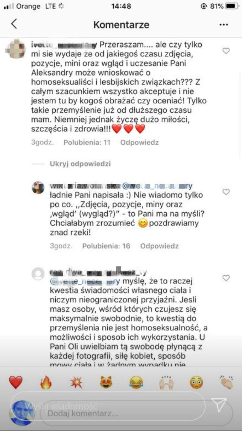 Aleksandra Domańska odpowiada na komentarze dotyczące jej orientacji seksualnej
