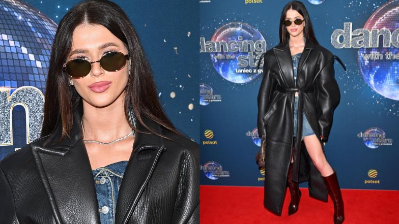 Roksana Węgiel gra nogą na ściance.