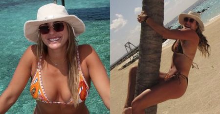 Aryna Sabalenka w skąpym bikini szaleje na wakacjach. Gwiazda tenisa moczy się w turkusowej wodzie i skacze po drzewach