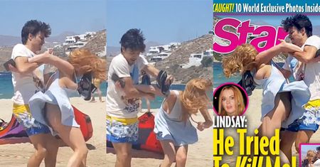 Narzeczony POBIŁ Lindsay Lohan na plaży! (ZDJĘCIA)