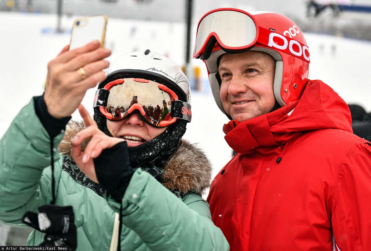 Prezydent Andrzej Duda na nartach