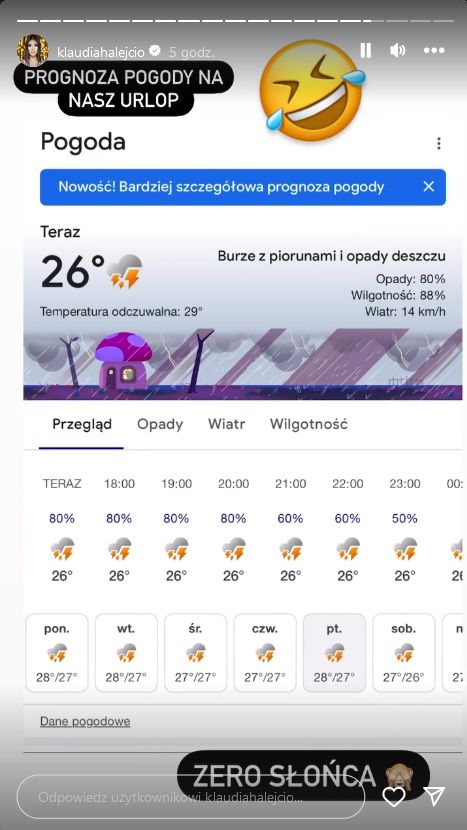 Klaudia Halejcio relacjonuje wakacje na Malediwach