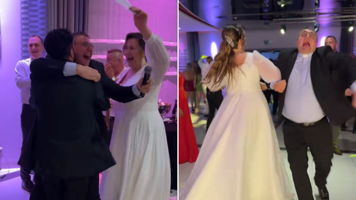 Ksiądz Krzysztof Kołtunowicz nagrany na weselu.