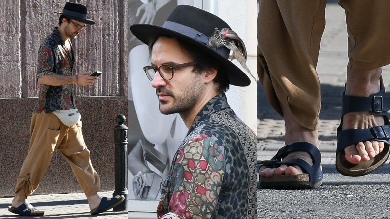 Piotr Stramowski z gołymi stopami na zakupach w Vitkacu