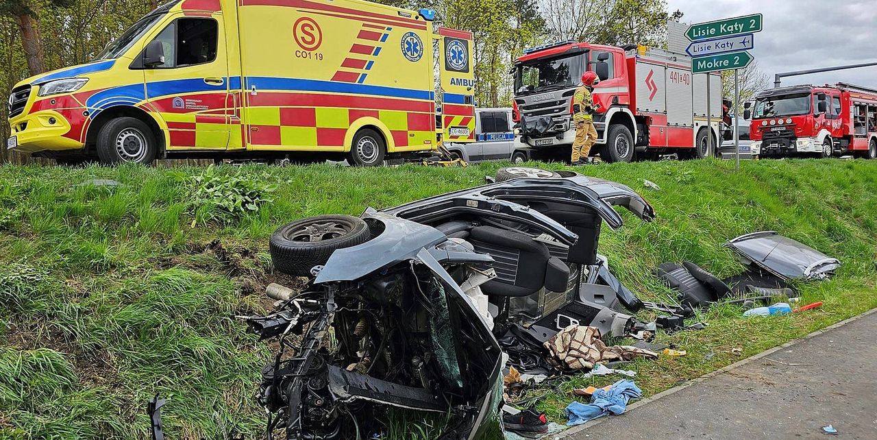 Trzy osoby ranne po zderzeniu samochodu osobowego z ciężarówką pod Grudziądzem