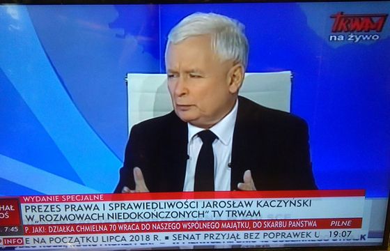 TVP Info pokazywała wywiad z Jarosławem Kaczyńskim w TV Trwam