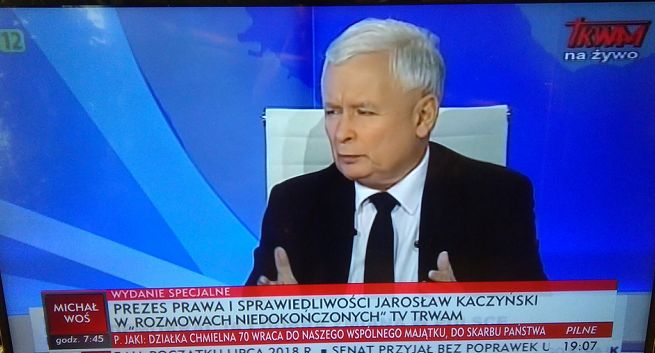 TVP Info pokazywała wywiad z Jarosławem Kaczyńskim w TV Trwam