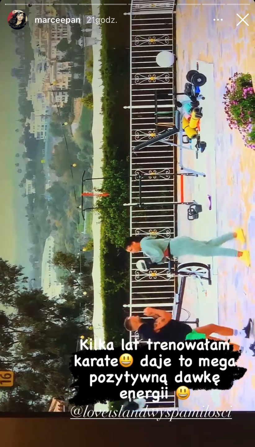 Instastory Marceliny Ziętek